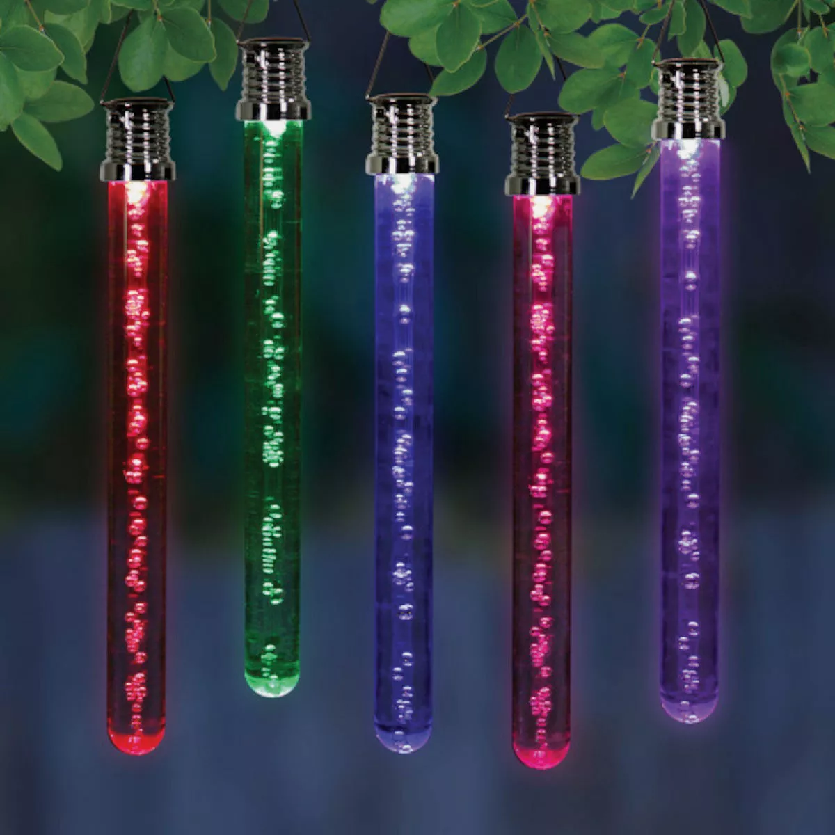 Exhart 10 In. Acrylic Color Changing LED Bubble Stick Solar Light - photo 2