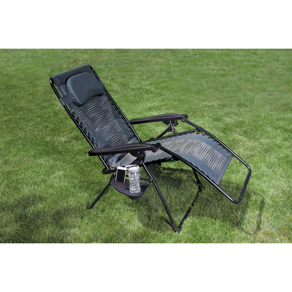 Outdoor Expressions Zero Gravity Deluxe Relaxer Gray Padded Chair with Cup Holder - photo 9