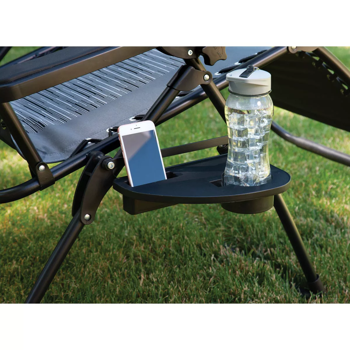 Outdoor Expressions Zero Gravity Deluxe Relaxer Gray Padded Chair with Cup Holder - photo 10