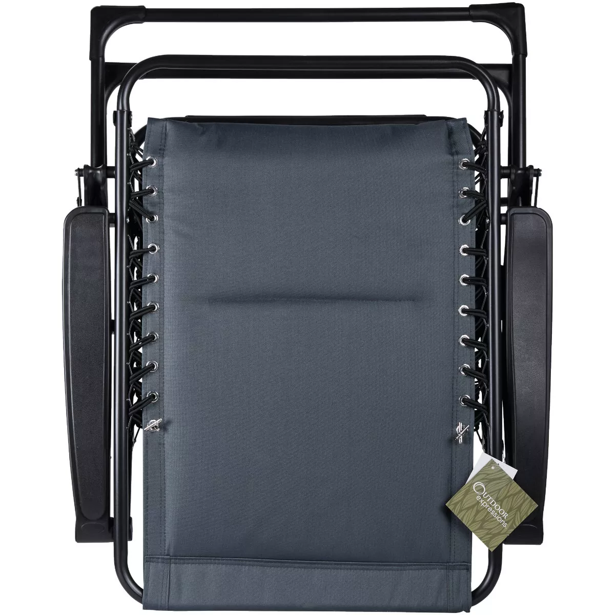 Outdoor Expressions Zero Gravity Deluxe Relaxer Gray Padded Chair with Cup Holder - photo 4