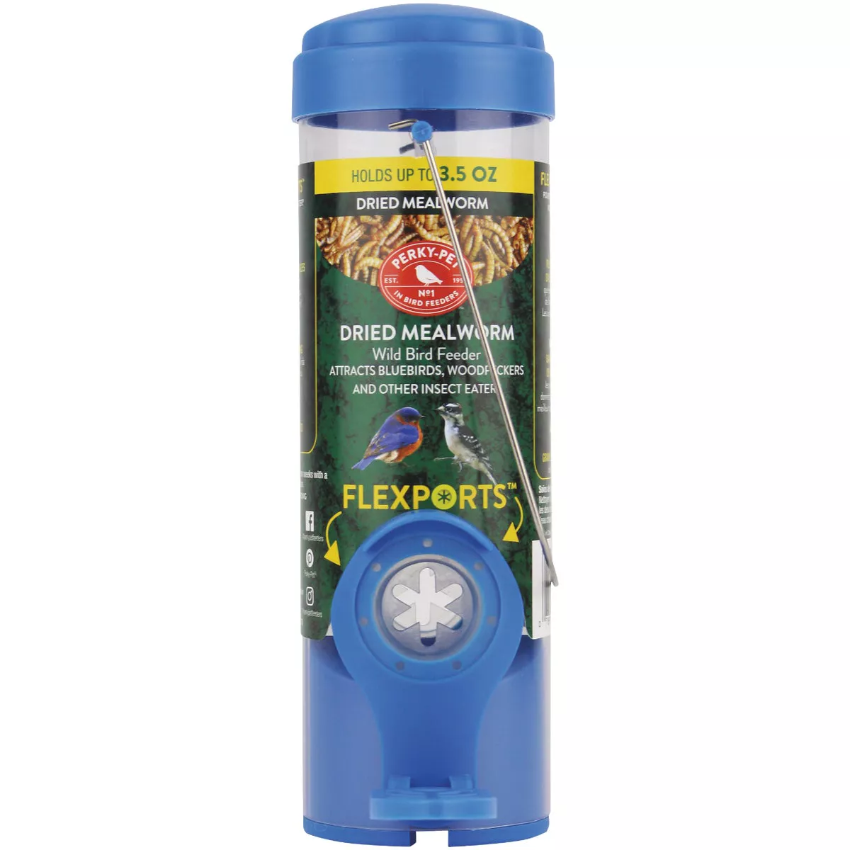 Perky-Pet 3.5 Oz. Capacity Dried Mealworm Bird Feeder with Flexports - photo 2