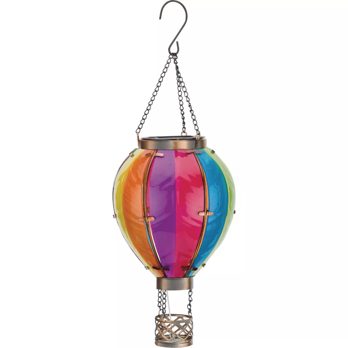 Regal Art & Gift Small Rainbow Hot Air Balloon Solar Lantern