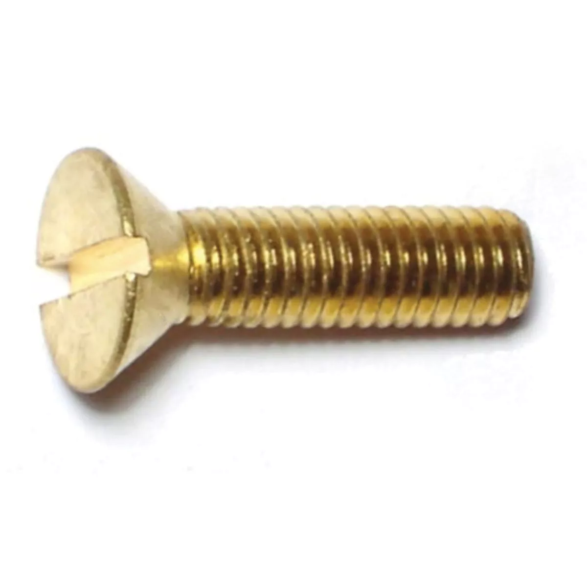 Midwest Fastener #10-32 x 3/4 In. Brass Fine Thread Slotted Flat Head Machine Screws (12 Ct.)-