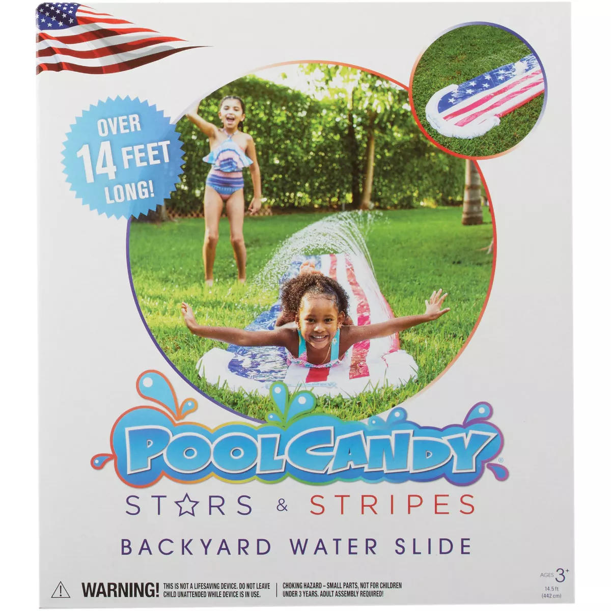 PoolCandy 14 Ft. Stars & Stripes Backyard Water Slide - photo 2