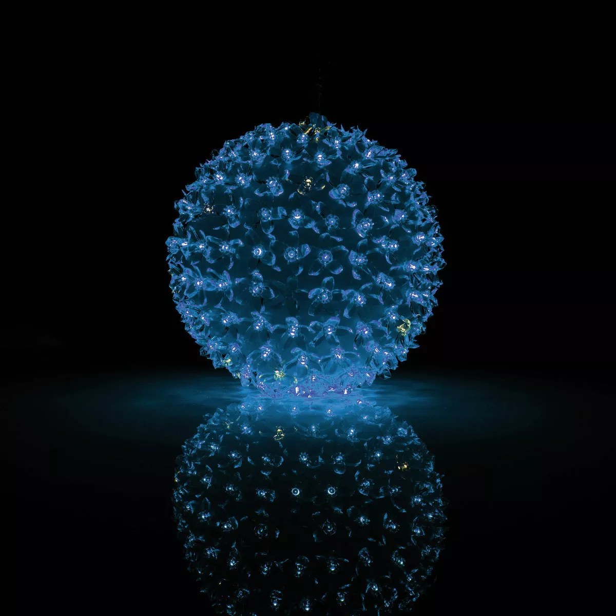 Alpine 8 In. Twinkling Blue LED Sphere Christmas Ornament - photo 3