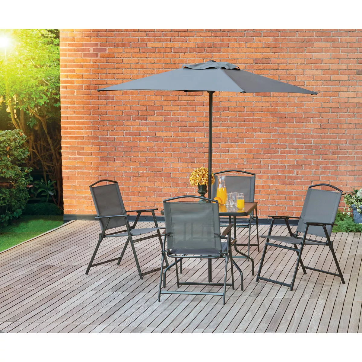 Outdoor Expressions 6-Piece Sling Dining Set with Umbrella - photo 8