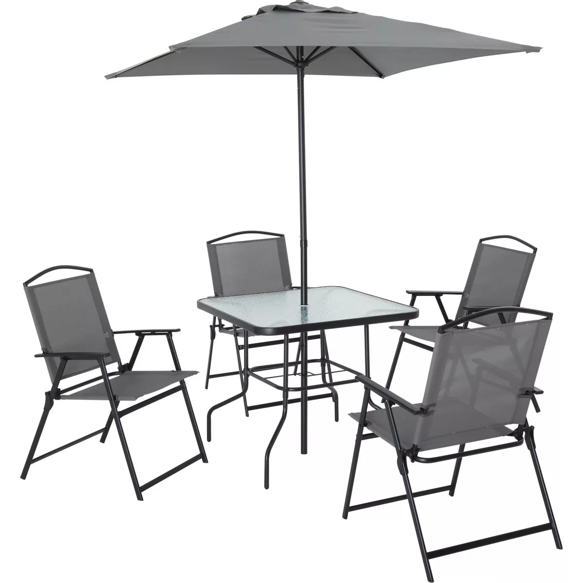 Outdoor Expressions 6-Piece Sling Dining Set with Umbrella - photo 3