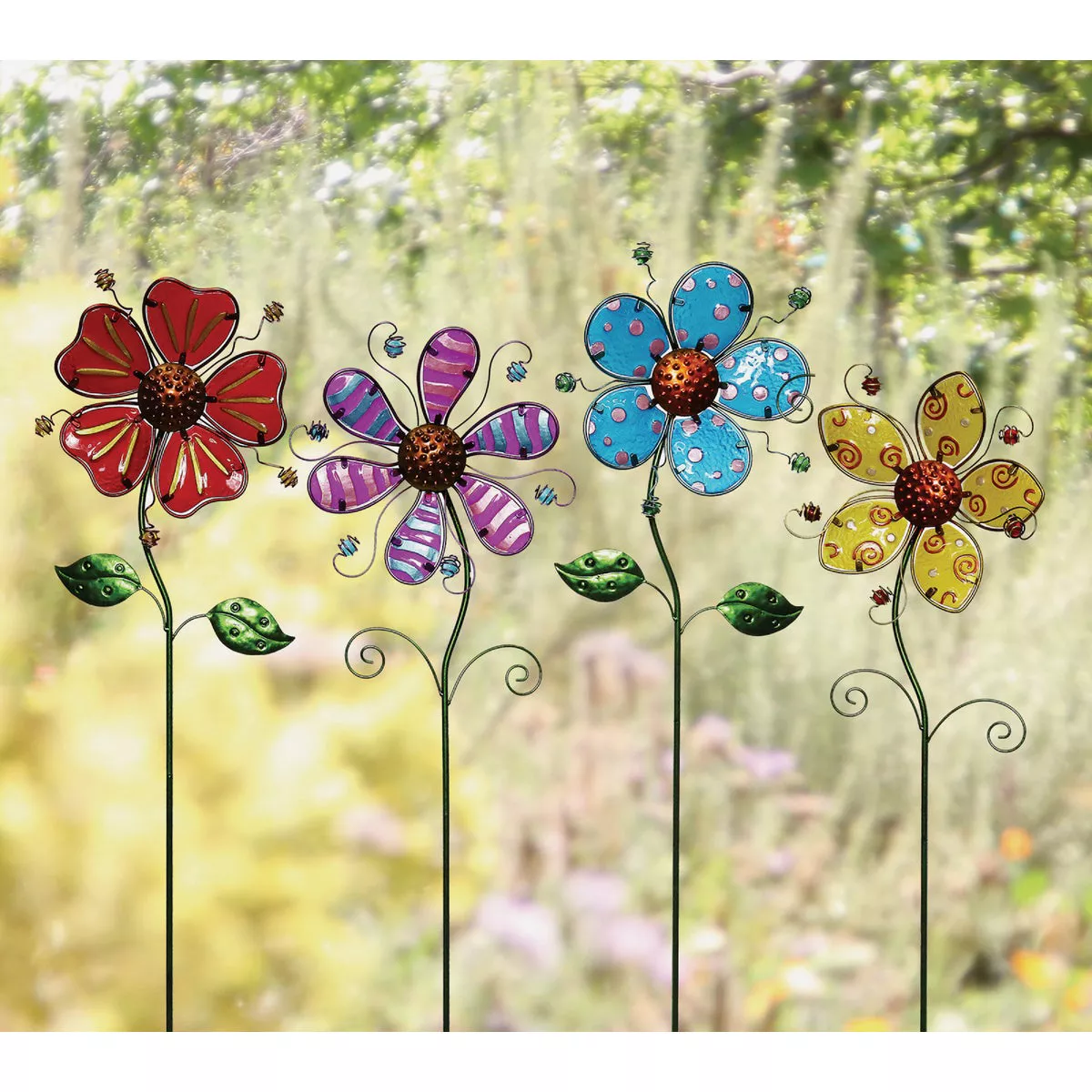 Alpine 36 In. H. Glass Flower Garden Stake - photo 2