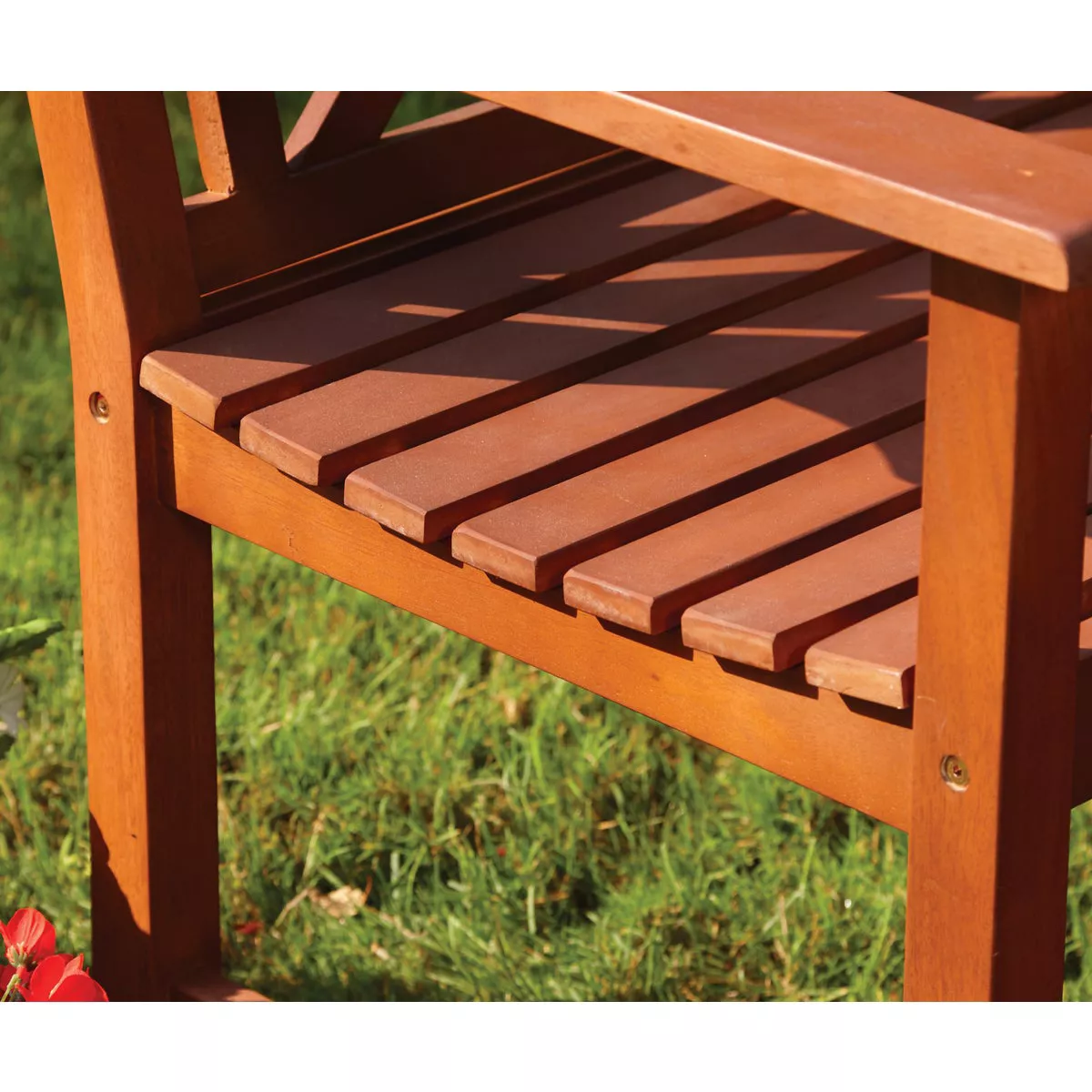 Jack Post 4 Ft. L. Hardwood Bench with Decorative Back in Oil Finish - photo 3