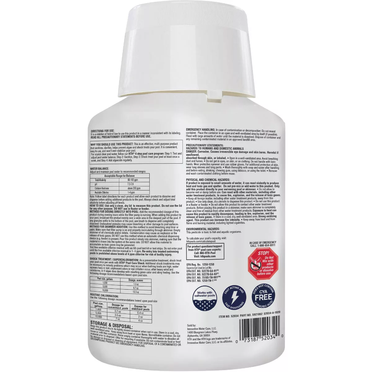 HTH Pool Care 5.5 Lb. Shock Treatment Granule - photo 2