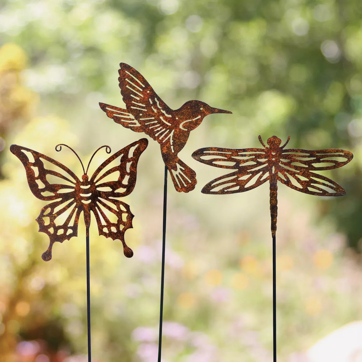 Alpine 15 In. H. Rustic Metal Insect & Hummingbird Pot Stake - photo 6