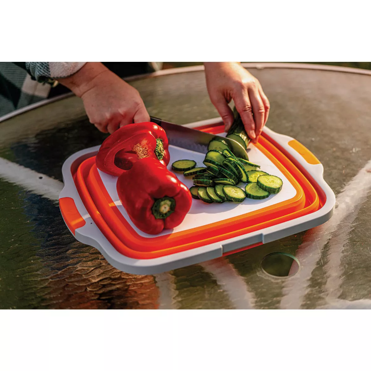 Drip EZ Jr. Orange 15.75 In. L. x 12.5 In. W. x 4.5 In. D. Collapsible Food Prep Tub - photo 3