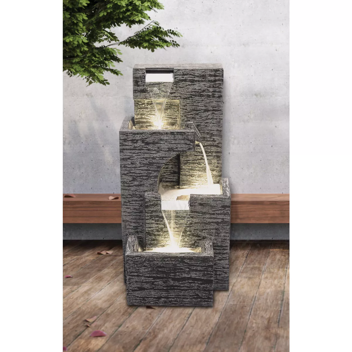 Bond Malibu Tiers 14.57 In. W. x 32.28 In. H. x 15.75 In. L. Envirostone Polyresin Fountain - photo 2