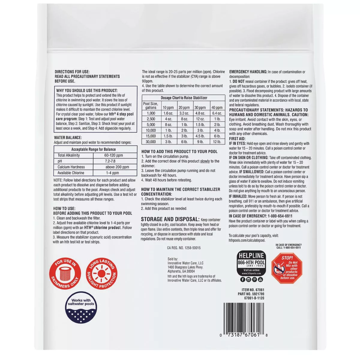 HTH Pool Care 4 Lb. Chlorine Stabilizer Granule - photo 2