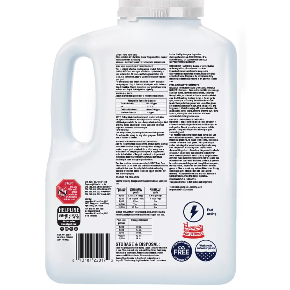 HTH Pool Care 5 Lb. Chlorine Granules - photo 2