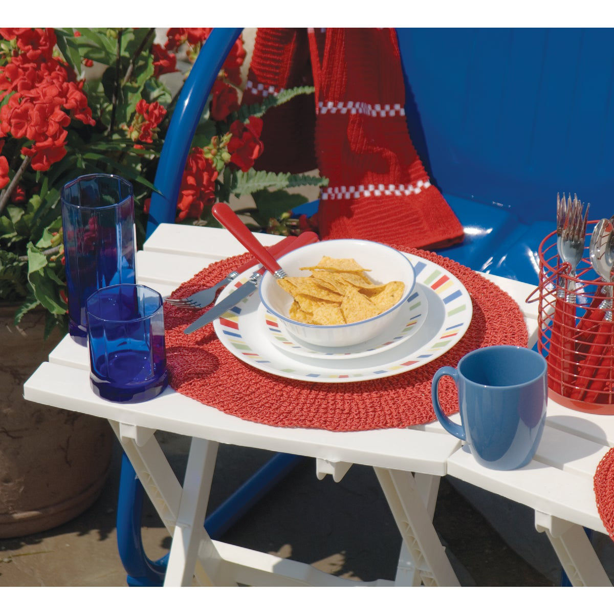 Adams QuikFold White 15 In. x 17.5 In. Rectangle Resin Folding Side