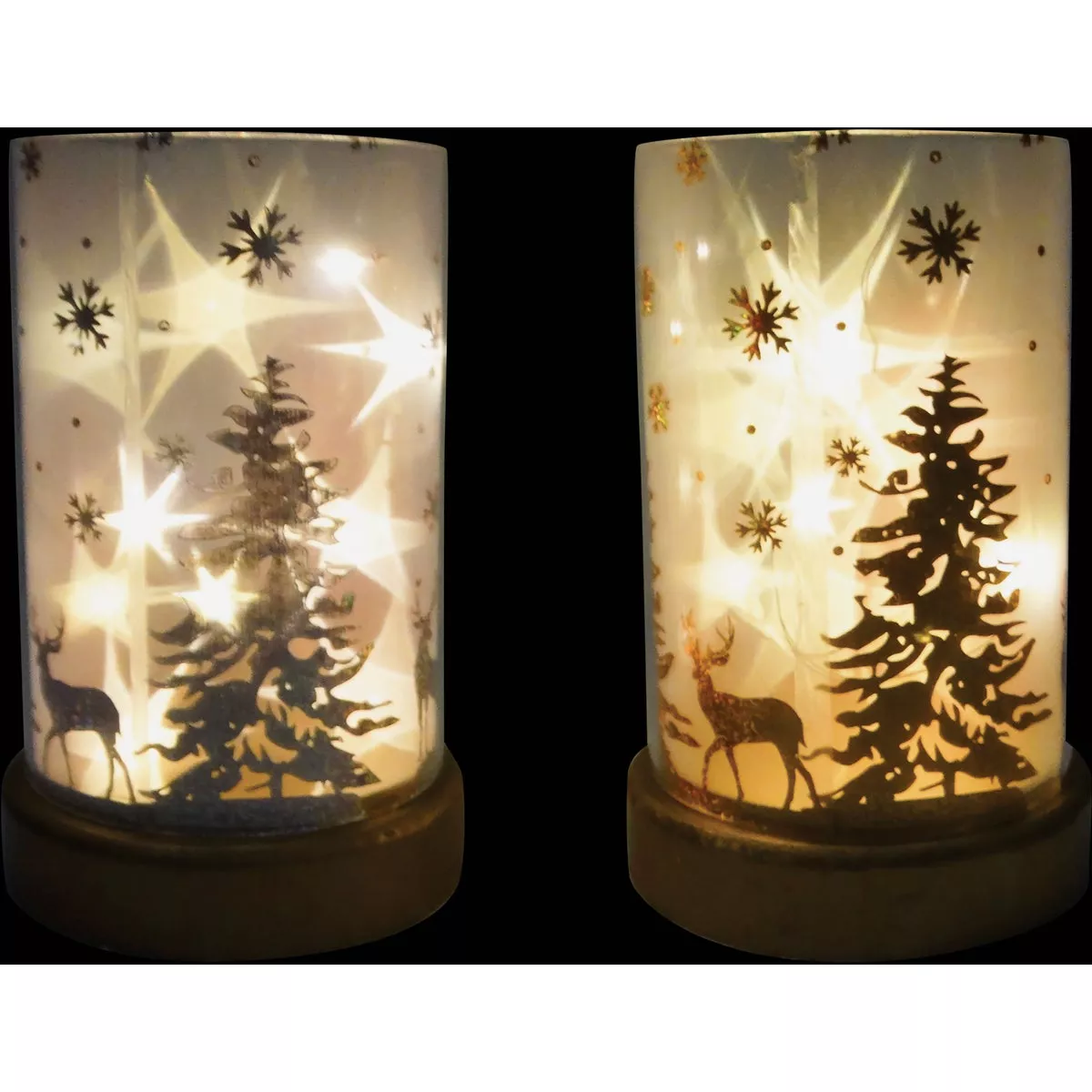 Alpine 4 In. W. x 7 In. H. x 4 In. L. Silver or Gold Lantern with LED String Lights Holiday Decoration - photo 2