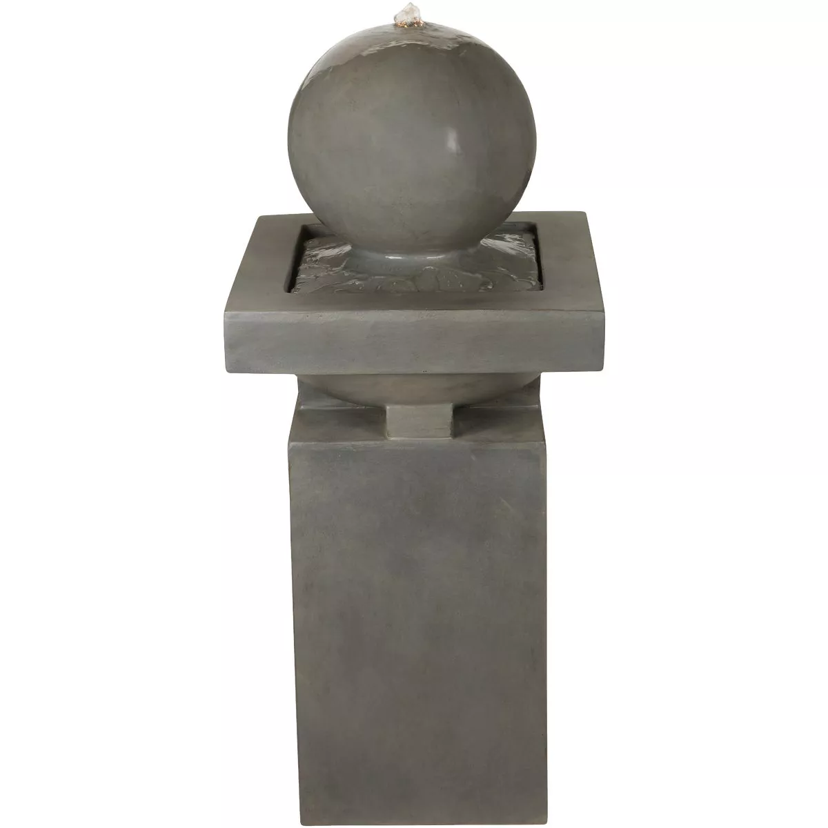 Best Garden 17 In. W. x 38.5 In. H. x 17 In. L. Polyresin Cement Square Pillar and Ball Fountain - photo 2