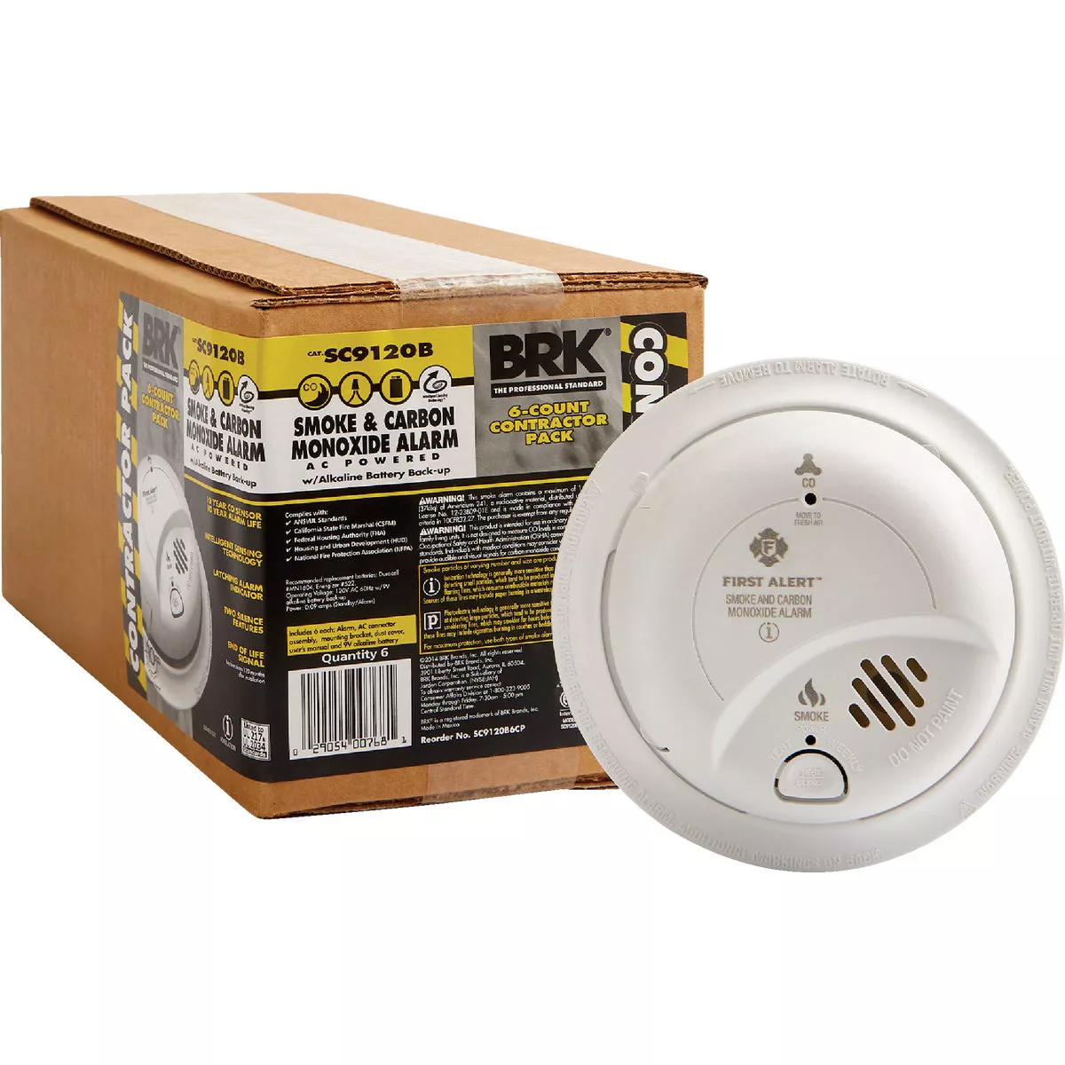 First Alert Hardwired 120V Electrochemical/Ionization Carbon Monoxide ...