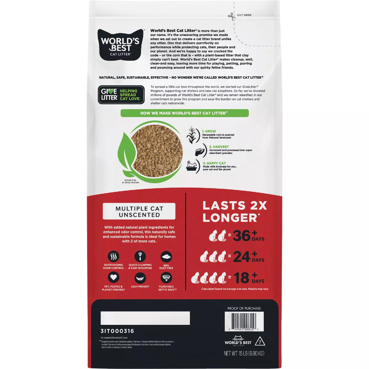 Kent World's Best Cat Litter 15 Lb. Cat Litter - photo 2