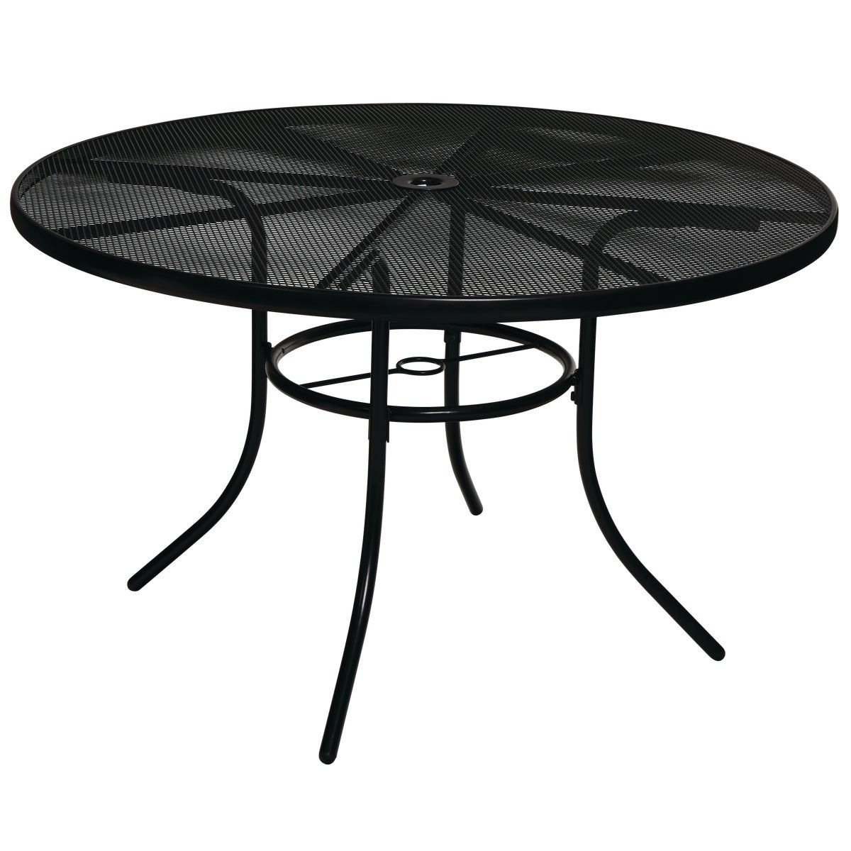 Outdoor Expressions 48 In. Round Black Metal Mesh Steel Table Do it Best