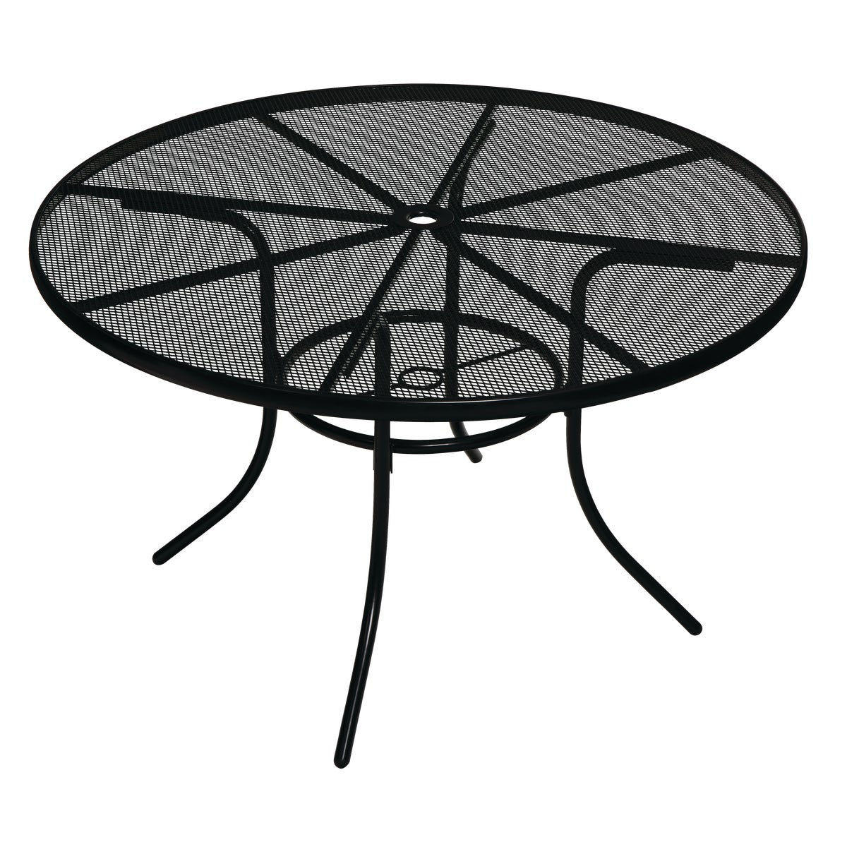 Outdoor Expressions 48 In. Round Black Metal Mesh Steel Table Do it Best