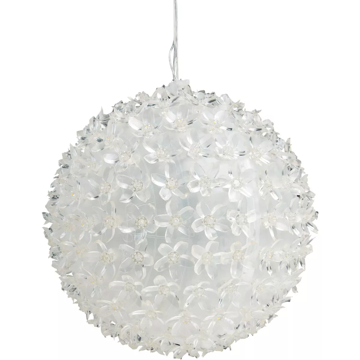 Alpine 8 In. Twinkling Warm White LED Sphere Christmas Ornament