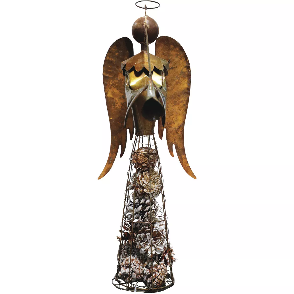 Alpine 9 In. W. x 18 In. H. x 6 In. L. Rustic Pinecone Angel Holiday Decoration