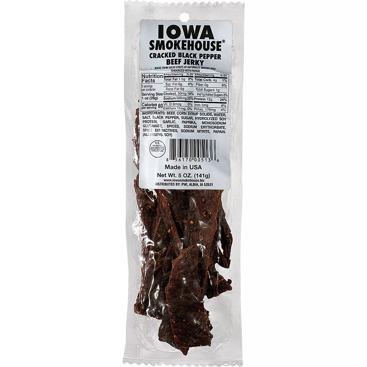 Iowa Smokehouse 5 Oz. Cracked Black Pepper Beef Jerky