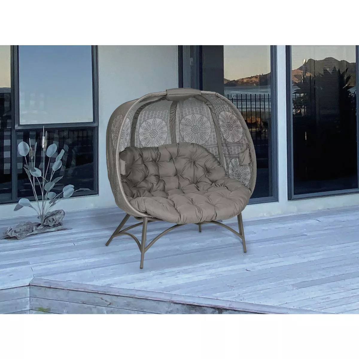 Flowerhouse Cozy Pumpkin 45 In. W. x 56 In. H. x 25 In. D. Sand Loveseat - photo 9
