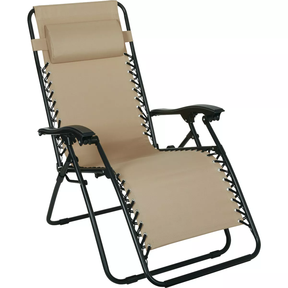 Outdoor Expressions Zero Gravity Relaxer Light Tan Convertible Lounge Chair - photo 2