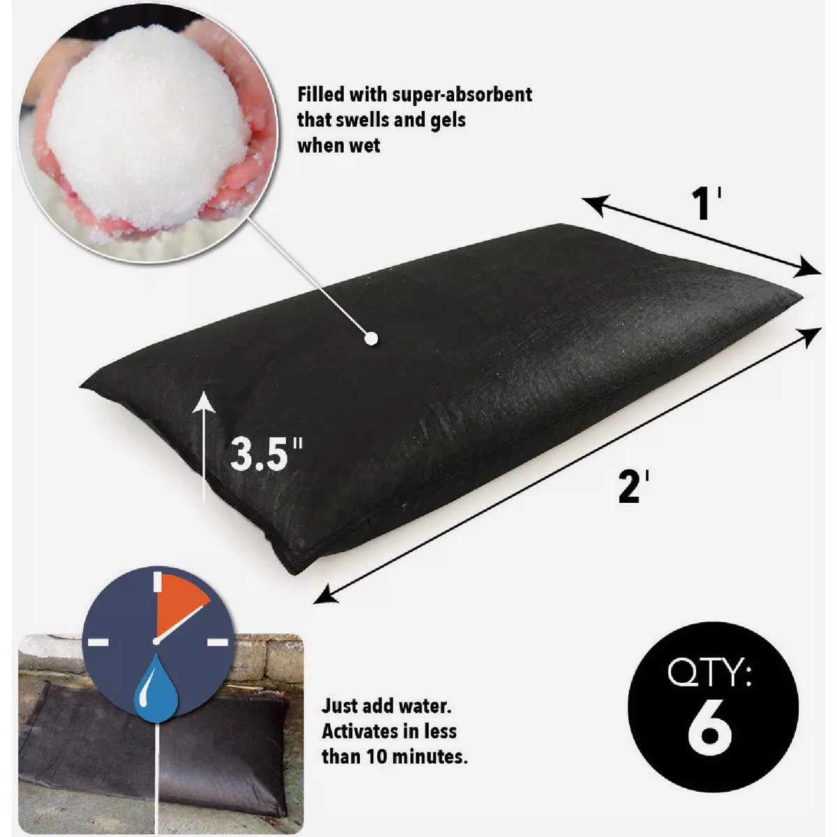 Quick Dam 12 In. x 24 In. Flood Bag (6-Pack) - photo 3