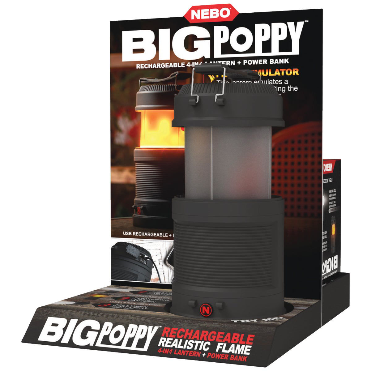 Lanterna/torcia LED NEBO BIG POPPY Ricaricabile 4 In 1 - Parte #6908 - Nuova