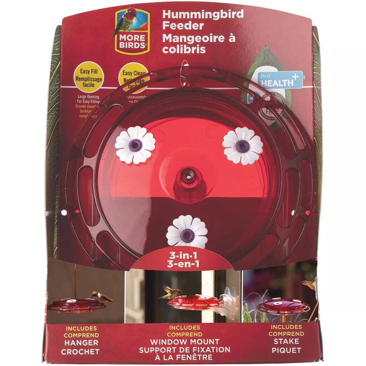 Classic Birds More Birds Bird Health+ 6 Oz. 3-In-1 Hummingbird Feeder - photo 2