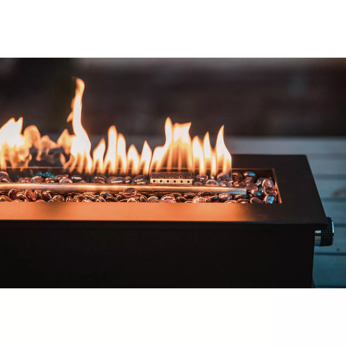 Ukiah Loom X 28 In. Black Rectangle Tabletop Gas Fire Pit - photo 6