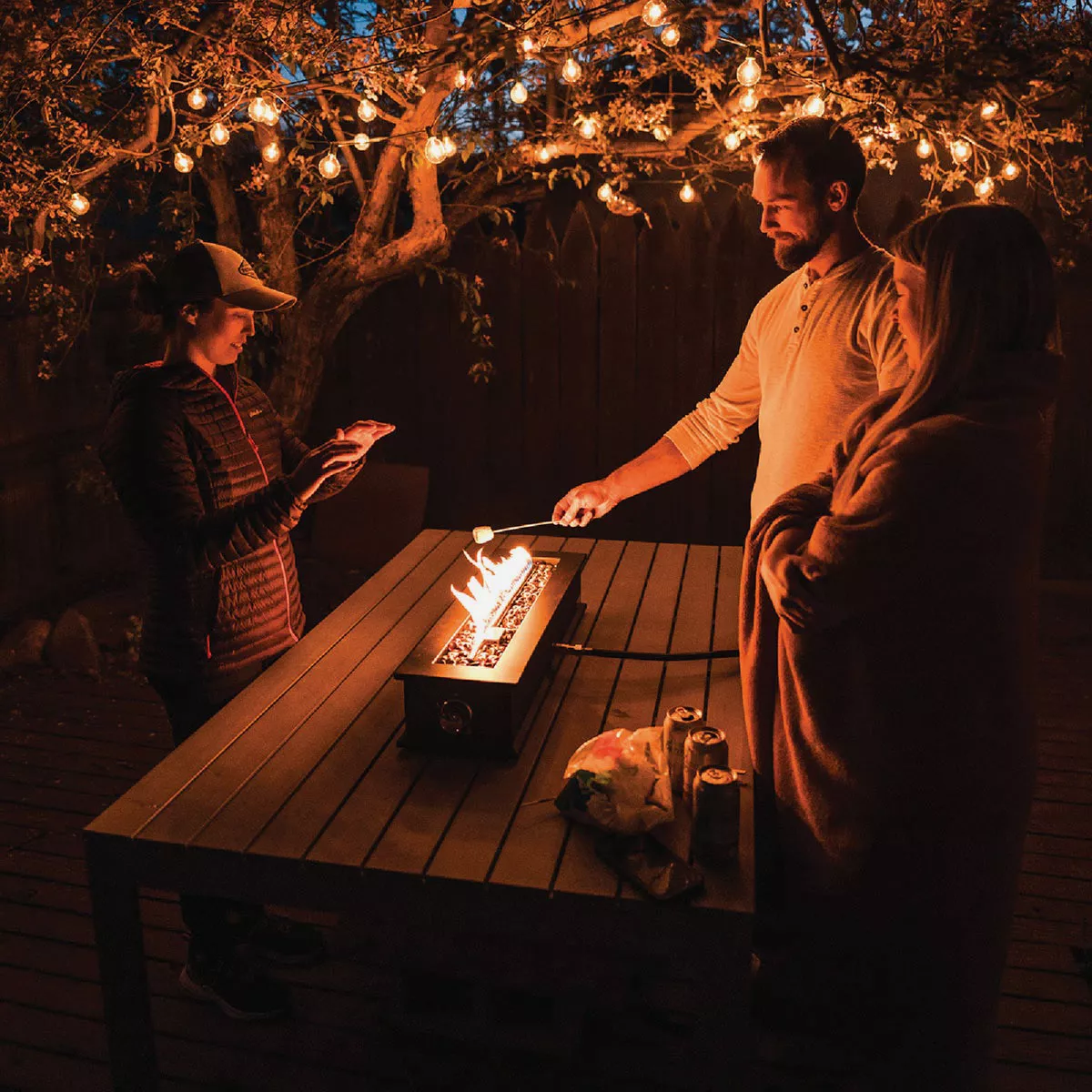 Ukiah Loom X 28 In. Black Rectangle Tabletop Gas Fire Pit - photo 7