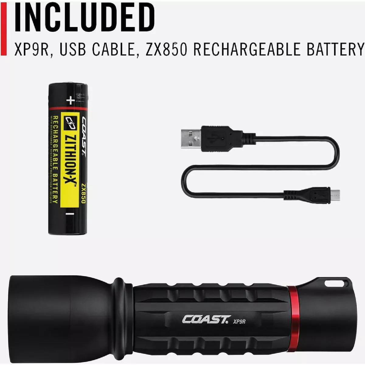 Coast XP9R 1000 Lm. LED ZX850 Zithion-X Rechargeable-Dual Power