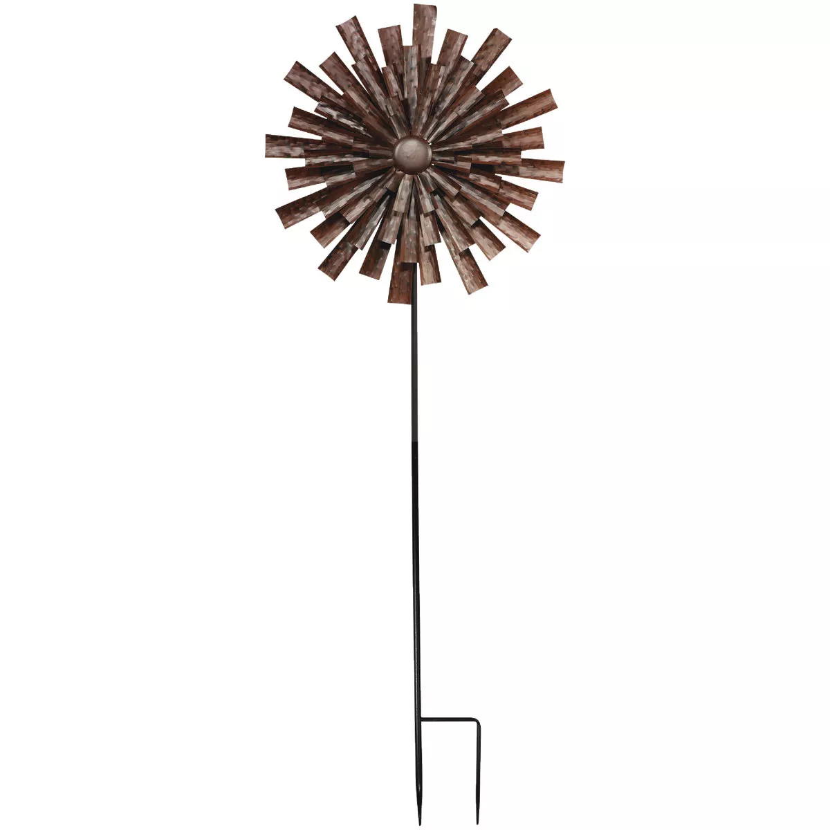 Alpine 81 In. H. Bronze Floral Kinetic Windspinner Garden Stake