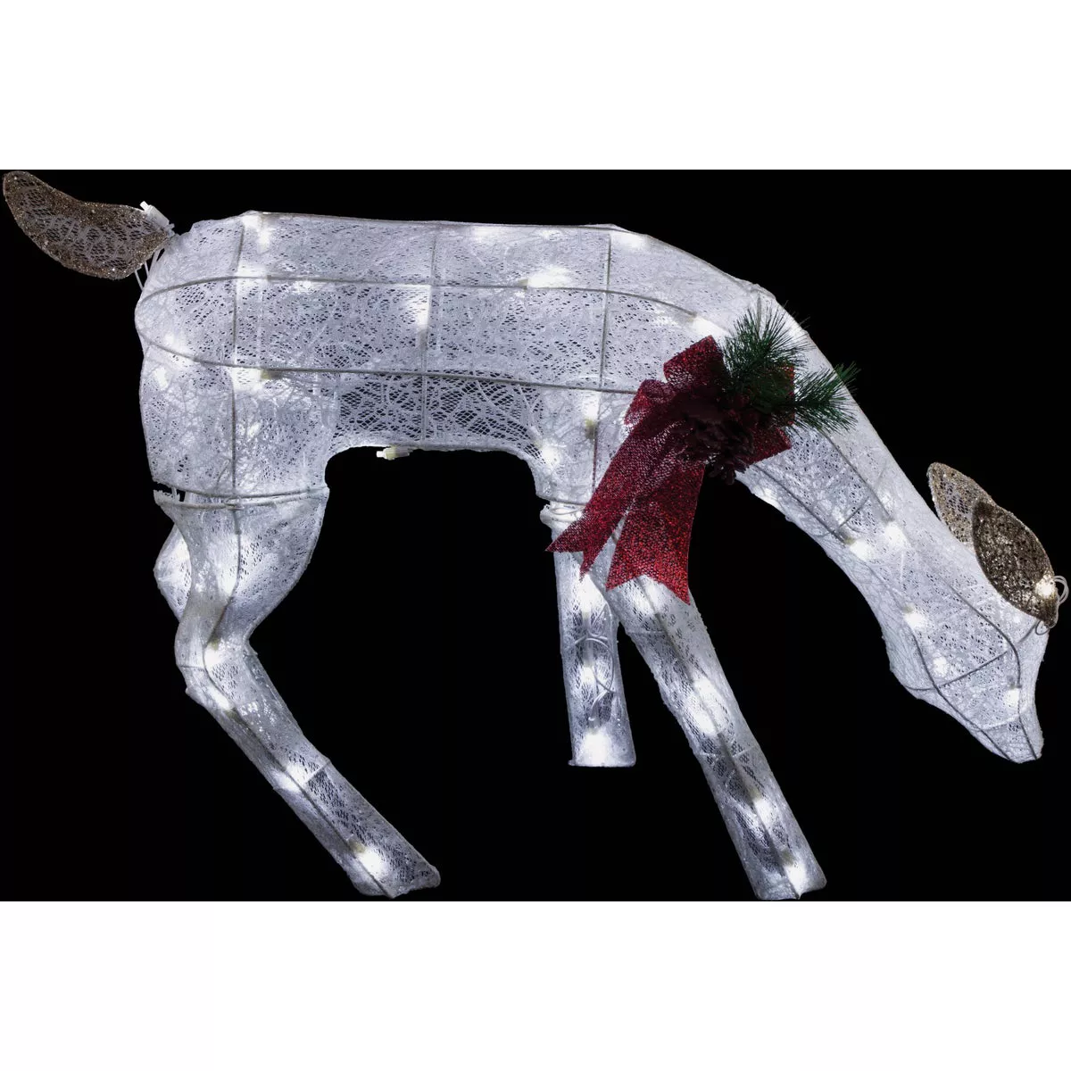Alpine 28 In. Cool White LED White Mesh Grazing Deer Lighted Decoration - photo 3
