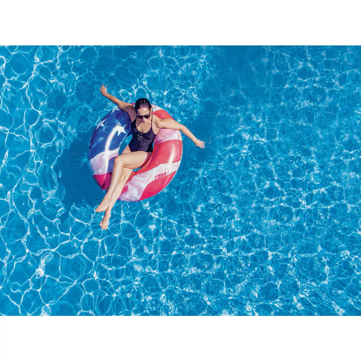 PoolCandy Stars & Stripes Ride-On Tube Pool Float - photo 4