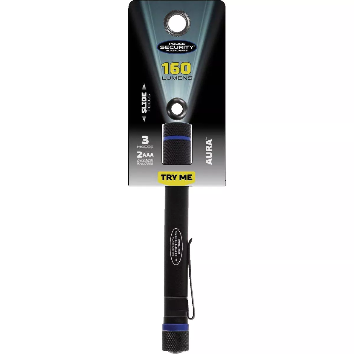 Police Security Aura 270 Lm. 2AAA Aluminum LED Penlight, Black - photo 2