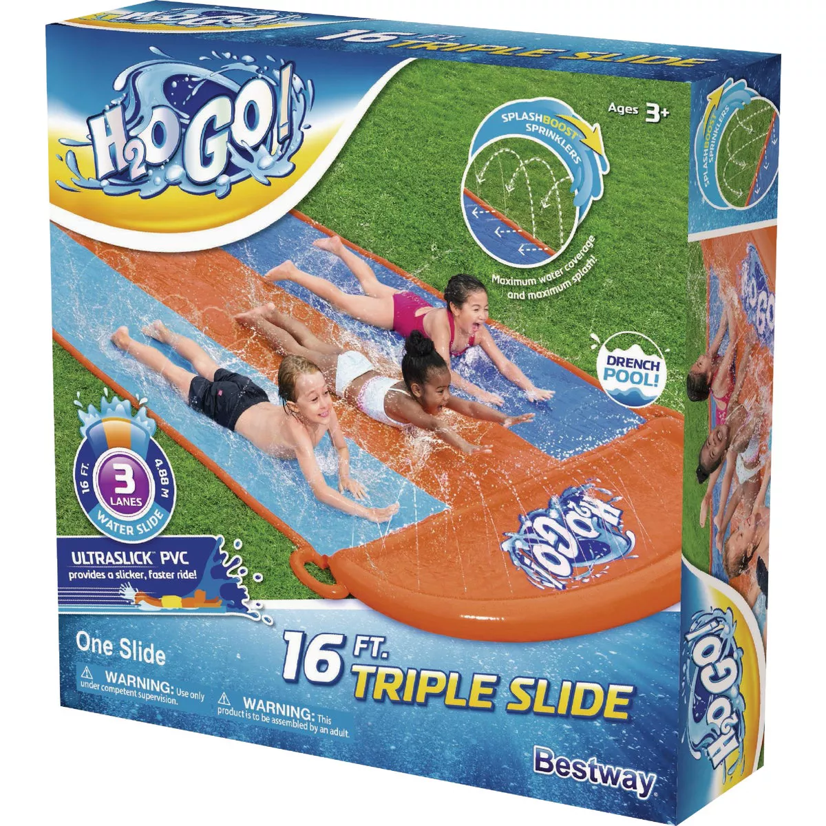 H2OGO! Tsunami Splash Ramp 16 Ft. Triple Water Slide - photo 2