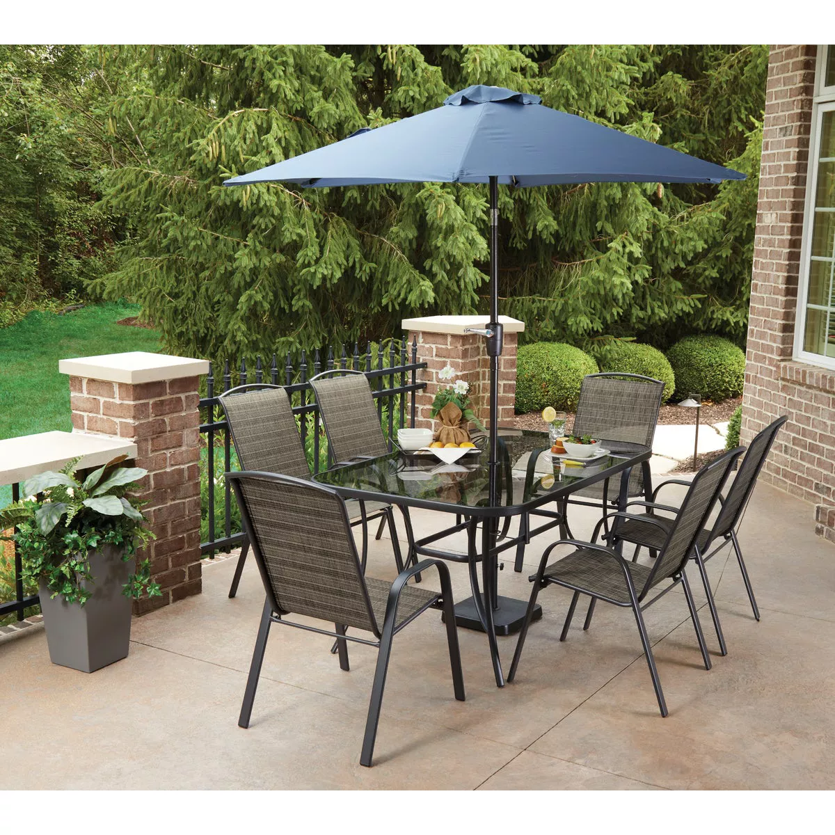 Outdoor Expressions Windsor Collection Black Steel Sling Stacking Chair - photo 4