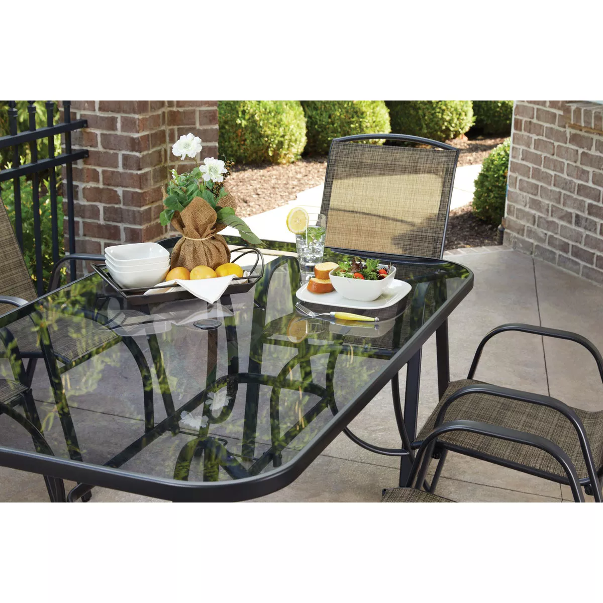 Outdoor Expressions Windsor Collection Black Steel Sling Stacking Chair - photo 5