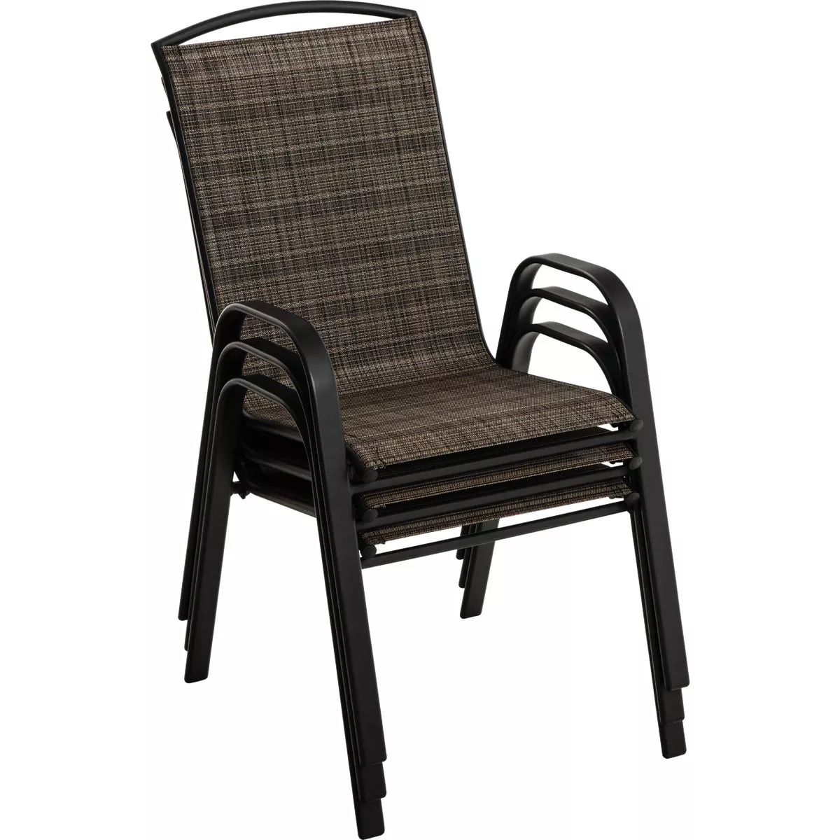 Outdoor Expressions Windsor Collection Black Steel Sling Stacking Chair - photo 2