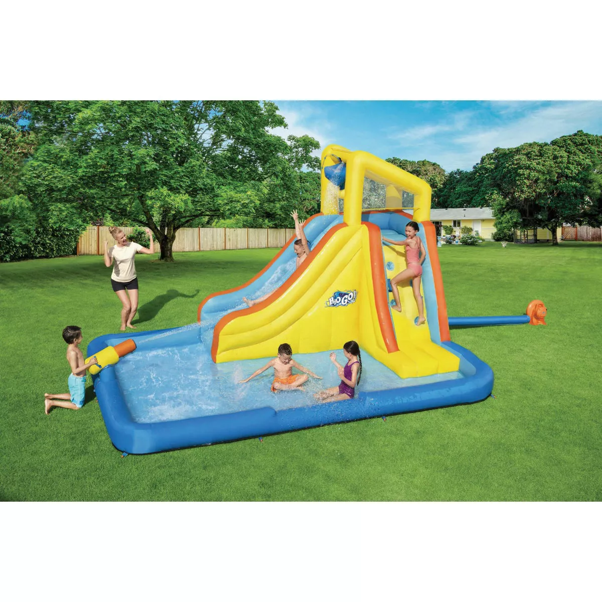 H2OGO! 14 Ft. 8 In. x 10 Ft. 2 In. x 8 Ft. 9 In. Beachfront Bonanza Mega Water Park - photo 3