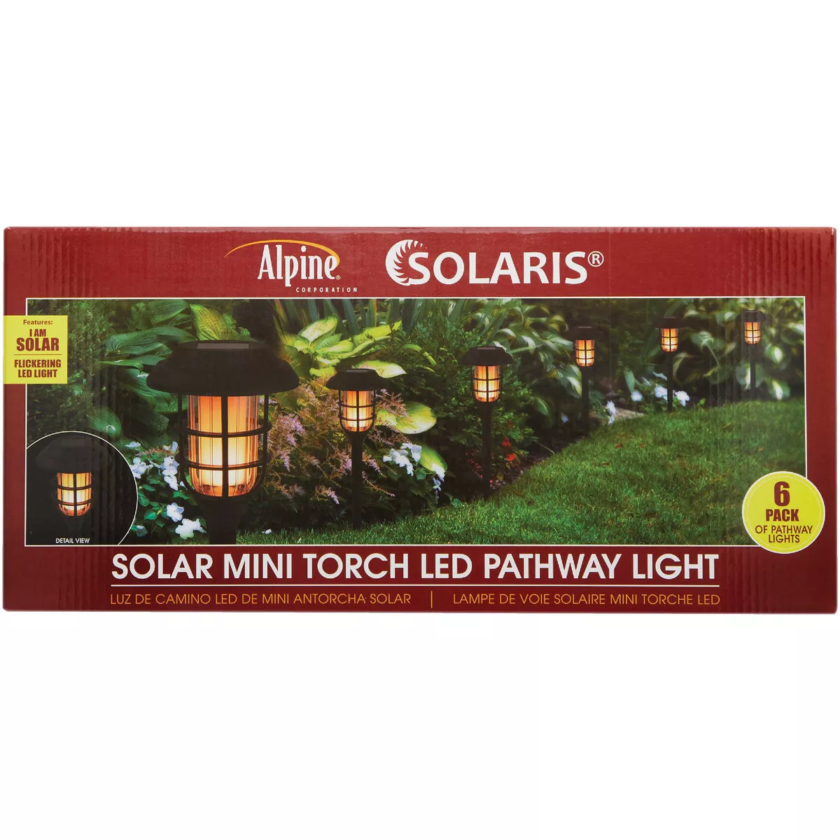 Alpine Black 2 Lumens Plastic LED Mini Torch Solar Path Light (6-Pack) - photo 2