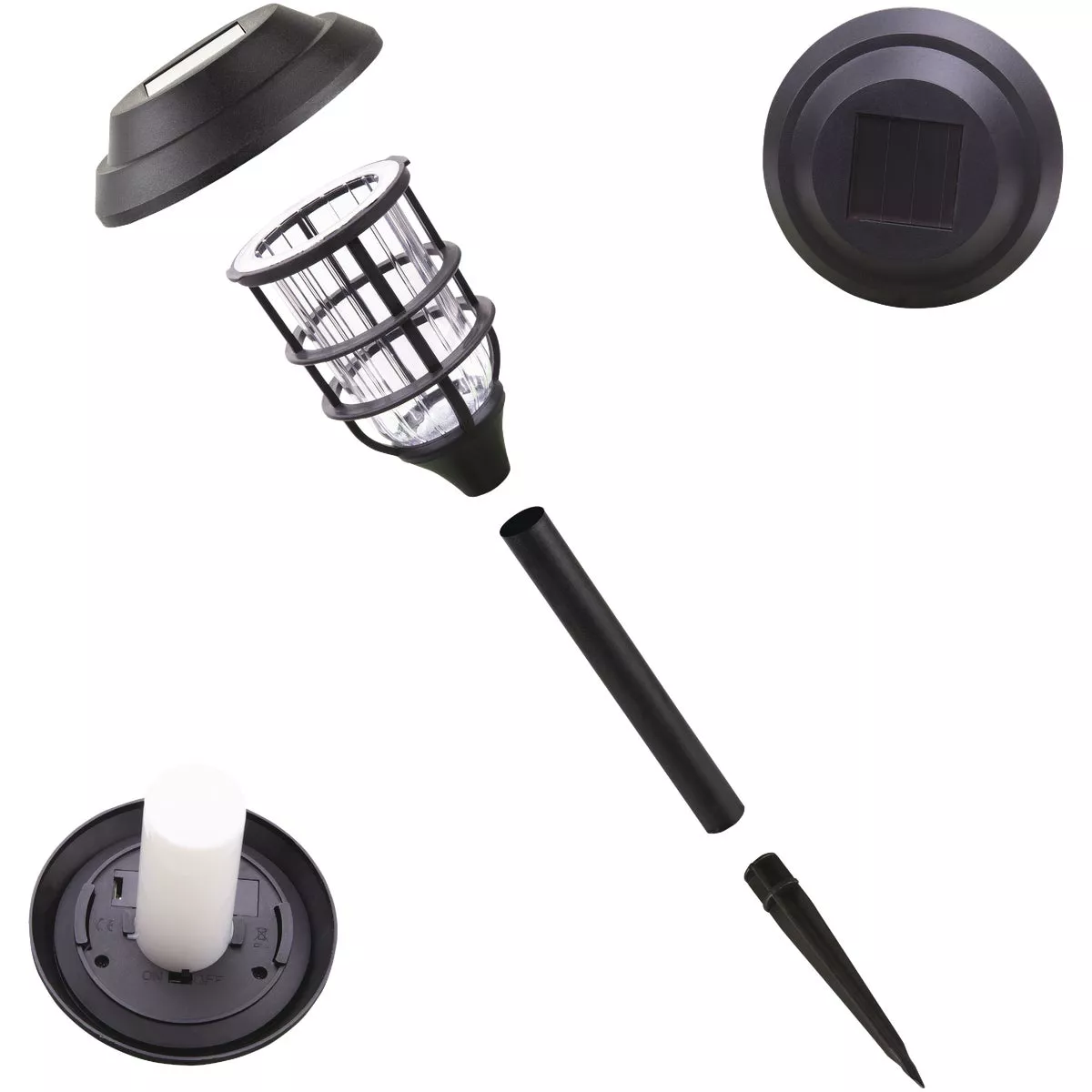 Alpine Black 2 Lumens Plastic LED Mini Torch Solar Path Light (6-Pack) - photo 4