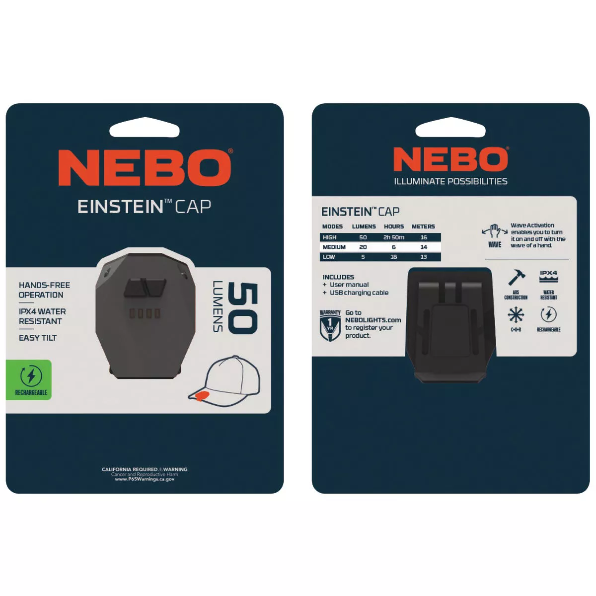 Nebo Einstein 50 Lm. LED Rechargeable Cap Light - photo 2