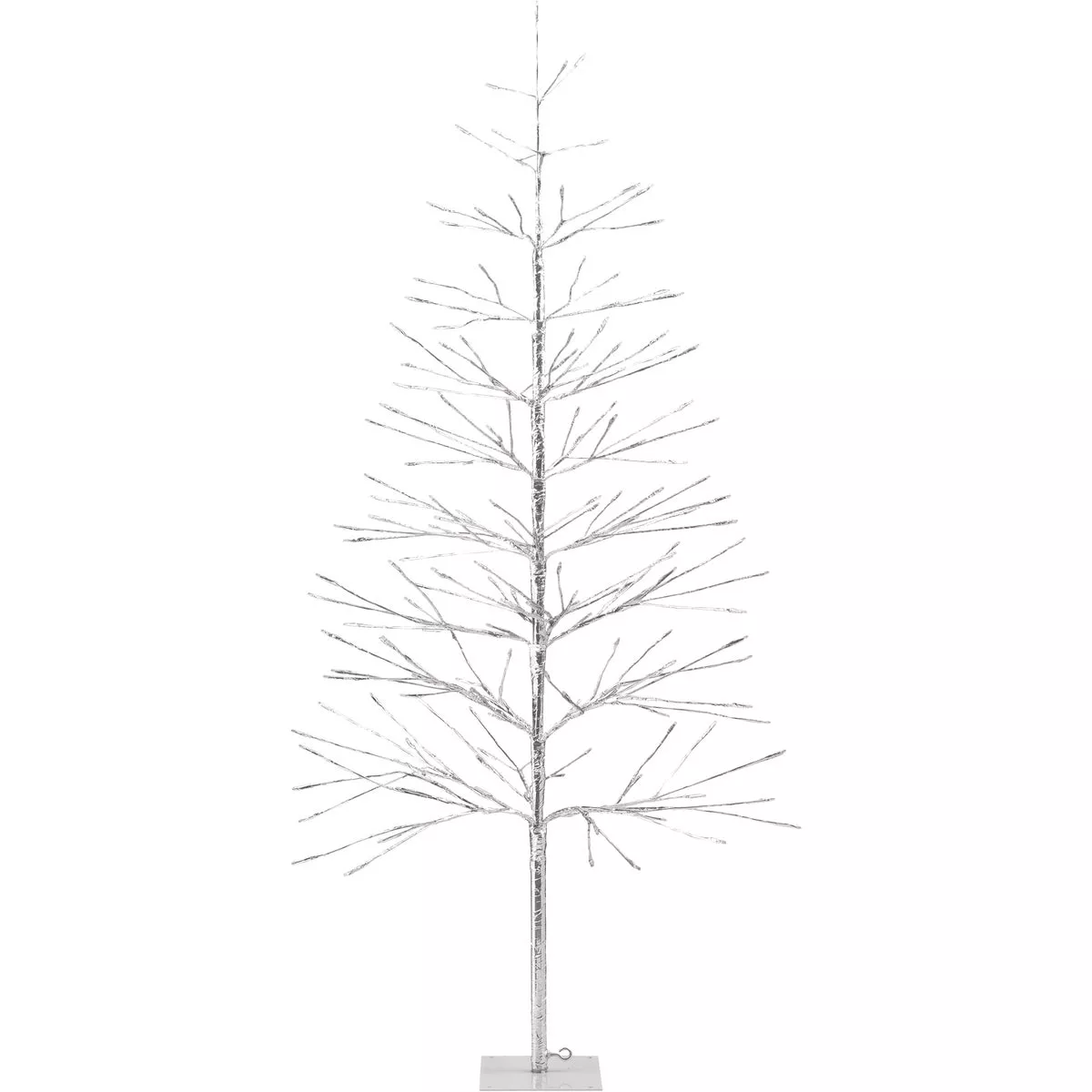 Alpine 60 In. Silver Christmas Tree with Green LED Lights